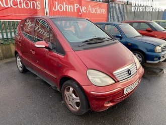 Location: Belvedere - 2003 MERCEDES A160 AVANTGARDE AUTO 5 Door Hatchback REG: KY53HTX, Keys: No, MOT Expiry date: 14/08/2025, 1598 Petrol, 5 Speed Auto Petrol, Former Keepers: 4