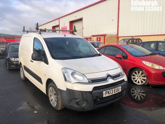 Location: Edinburgh - 2013 CITROEN BERLINGO 625 LX HDI Panel Van REG: PK13EUU, Keys: No, MOT Expiry date: 15/06/2025, 1560 Diesel, 5 Speed Manual Diesel, Former Keepers: 4