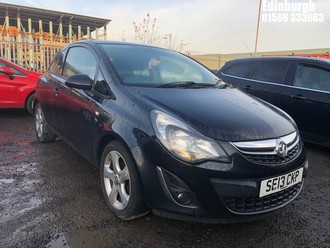 Location: Edinburgh - 2013 VAUXHALL CORSA SXI AC 3 Door Hatchback REG: SE13CKP, Keys: No, MOT Expiry date: 07/08/2025, 1229 Petrol, 5 Speed Manual Petrol, Former Keepers: 4