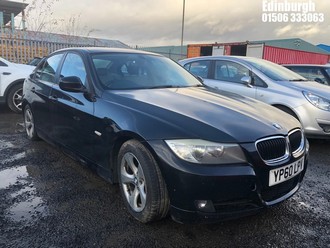 Location: Edinburgh - 2010 BMW 320D EFFICIENTDYNAMICS 4 Door Saloon REG: YP60LPV, Keys: No, MOT Expiry date: 04/10/2025, 1995 Diesel, 6 Speed Manual Diesel, Former Keepers: 6