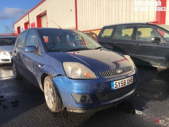 Location: Edinburgh - 2008 FORD FIESTA ZETEC BLUE 5 Door Hatchback REG: SY58XHE, Keys: No, MOT Expiry date: 30/09/2026, 1242 Petrol, 5 Speed Manual Petrol, Former Keepers: 2