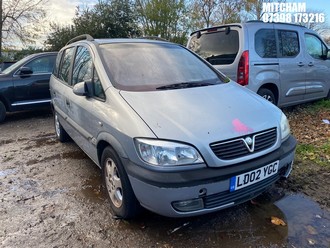 NOTE: ATF Registered Buyers ONLY - Location: Mitcham - 2002 VAUXHALL ZAFIRA ELEGANCE 16V AUTO MPV REG: LD02YGC, Keys: No, 2198 Petrol, 4 Speed Auto Petrol, Former Keepers: 5