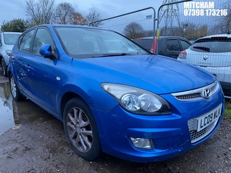 Location: Mitcham - 2009 HYUNDAI I30 ES 5 Door Hatchback REG: LC09WLK, Keys: No, MOT Expiry date: 22/10/2025, 1396 Petrol, 5 Speed Manual Petrol, Former Keepers: 4