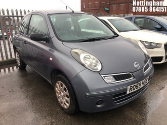 Location: Nottingham - 2009 NISSAN MICRA VISIA 3 Door Hatchback REG: RO59HSE, Keys: No, MOT Expiry date: 21/11/2025, 1240 Petrol, 5 Speed Manual Petrol, Former Keepers: 8