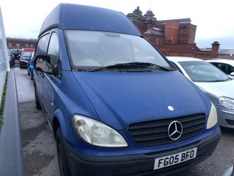 Location: Nottingham - 2005 MERCEDES VITO 115 CDI LONG Panel Van REG: FG05BFO, Keys: No, MOT Expiry date: 31/03/2025, 2148 Diesel, 6 Speed Manual Diesel, Former Keepers: 4