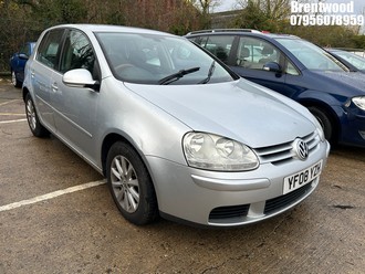 Location: Brentwood - 2008 VOLKSWAGEN GOLF MATCH FSI 115 5 Door Hatchback REG: YF08YZH, Keys: No, MOT Expiry date: 20/10/2026, 1598 Petrol, 6 Speed Manual Petrol, Former Keepers: 4