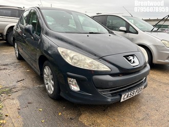 Location: Brentwood - 2010 PEUGEOT 308 SR HDI 89 5 Door Hatchback REG: CA59PDX, Keys: No, MOT Expiry date: 18.08.2025, 1560 Diesel, 5 Speed Manual Diesel, Former Keepers: 4