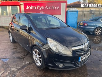 Location: Hull - 2009 VAUXHALL CORSA SXI A/C 5 Door Hatchback REG: YF58XNJ, Keys: No, MOT Expiry date: 08/02/2026, 1364 Petrol, 5 Speed Manual Petrol, Former Keepers: 14