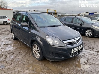Location: Leeds - 2013 VAUXHALL ZAFIRA EXCLUSIV MPV REG: DL13DGZ, Keys: No, MOT Expiry date: 24-02-2026, 1796 Petrol, 5 Speed Manual Petrol, Former Keepers: 8