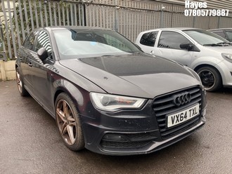 Location: Hayes - 2014 AUDI A3 S LINE TFSI S-A 5 Door Hatchback REG: VX64TXL, Keys: No, MOT Expiry date: 24/02/2026, 1395 Petrol, 7 Speed S-Auto Petrol, Former Keepers: 11