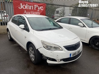 Location: Hayes - 2011 VAUXHALL ASTRA EXCITE 5 Door Hatchback REG: AK11JUE, Keys: No, MOT Expiry date: 18/07/2025, 1398 Petrol, 5 Speed Manual Petrol, Former Keepers: 9