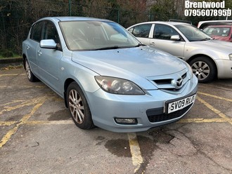 Location: Brentwood - 2009 MAZDA 3 TAKARA 5 Door Hatchback REG: SV09RLO, Keys: No, MOT Expiry date: 16/05/2025, 1598 Petrol, 5 Speed Manual Petrol, Former Keepers: 6