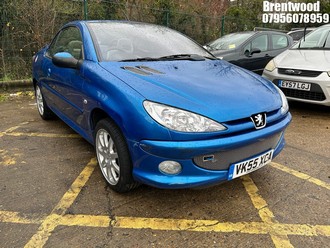 Location: Brentwood - 2005 PEUGEOT 206 ALLURE CC Coupe REG: VK55XCA, Keys: No, MOT Expiry date: 27.05.2026, 1587 Petrol, 5 Speed Manual Petrol, Former Keepers: 2