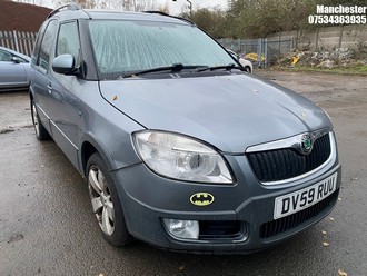 Location: Manchester - 2009 SKODA ROOMSTER SCOUT TDI MPV REG: DV59RUU, 1896 Diesel, 5 Speed Manual Diesel, Former Keepers: 5, Keys: No, MOT Expiry date: 06/03/2026