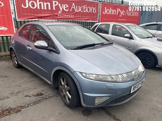 Location: Belvedere - 2007 HONDA CIVIC SPORT I-VTEC 5 Door Hatchback REG: RF07RNA, Keys: No, MOT Expiry date: 16/11/2026, 1799 Petrol, 6 Speed Manual Petrol, Former Keepers: 10