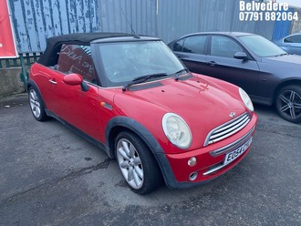 Location: Belvedere - 2004 MINI MINI COOPER Convertible REG: EO54CYC, Keys: No, MOT Expiry date: 06/03/2025, 1598 Petrol, 5 Speed Manual Petrol, Former Keepers: 6