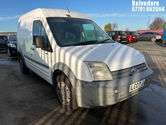 Location: Belvedere - 2007 FORD TRANSIT CONN T230 L90 Panel Van REG: LC07JJK, Keys: No, MOT Expiry date: 15/07/2025, 1753 Diesel, 5 Speed Manual Diesel, Former Keepers: 5
