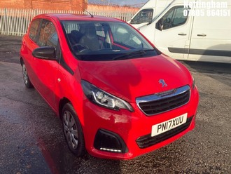 Location: Nottingham - 2017 PEUGEOT 108 ACTIVE 5 Door Hatchback REG: PN17XUU, 998cc Petrol, 5 Speed Manual Petrol, Former Keepers: 1, Keys: Yes, MOT Expiry date: 14/01/2026