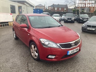 Location: Nottingham - 2010 KIA CEED 2 5 Door Hatchback REG: LA10FWN, Keys: No, MOT Expiry date: 13/11/2025, 1591 Petrol, 5 Speed Manual Petrol, Former Keepers: 5