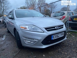 Location: Mitcham - 2012 FORD MONDEO TITANIUM X TDCI163 Estate REG: EX62TPO, Keys: No, MOT Expiry date: 02/08/2025, 1997 Diesel, 6 Speed Manual Diesel, Former Keepers: 6
