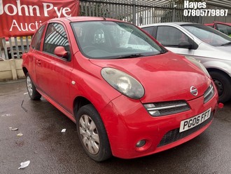 Location: Hayes - 2006 NISSAN MICRA SPORT+ 3 Door Hatchback REG: PG06FFT, Keys: No, MOT Expiry date: 21/02/2026, 1386 Petrol, 5 Speed Manual Petrol, Former Keepers: 4