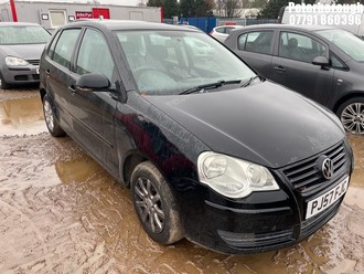 Location: Peterborough - 2007 VOLKSWAGEN POLO SE TDI 80 5 Door Hatchback REG: PJ57FJC, Keys: No, MOT Expiry date: 30/12/2025, 1400 Diesel, 5 Speed Manual Diesel, Former Keepers: 6