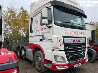 Location: Peterborough - 2015 DAF TRUCKS XF Tractor (Heavy Haulage) REG: FJ65VBT, 12902cc Diesel, Manual Diesel, Former Keepers: 0, Keys: Yes, MOT Expiry date: 31/10/2025
