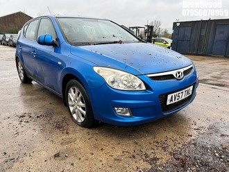 Location: Brentwood - 2007 HYUNDAI I30 STYLE 5 Door Hatchback REG: AV57TNL, Keys: No, MOT Expiry date: 17/11/2025, 1591 Petrol, 5 Speed Manual Petrol, Former Keepers: 4