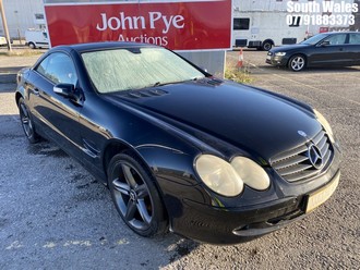 Location: South Wales - 2004 MERCEDES SL 350 AUTO Convertible REG: WJ54WCF, Keys: No, MOT Expiry date: 09/12/2025, 3724 Petrol, 5 Speed Auto Petrol, Former Keepers: 8