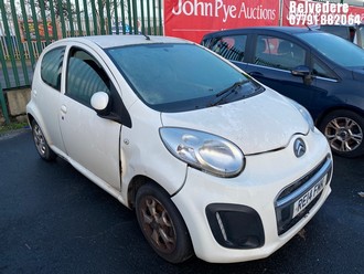 Location: Belvedere - 2014 CITROEN C1 EDITION 5 Door Hatchback REG: RE14FMK, Keys: No, MOT Expiry date: 12.02.2025, 998 Petrol, 5 Speed Manual Petrol, Former Keepers: 3