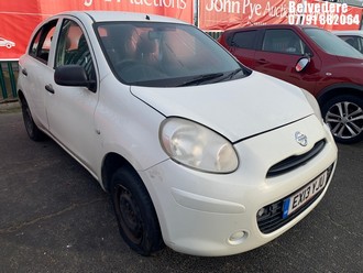 Location: Belvedere - 2013 NISSAN MICRA VISIA CVT 5 Door Hatchback REG: EX13YJU, Keys: No, MOT Expiry date: 03.07.2026, 1198 Petrol, Variable Speed Auto Petrol, Former Keepers: 8
