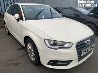 Location: Belvedere - 2013 AUDI A3 SE TDI 3 Door Hatchback REG: YE62YFA, Keys: No, MOT Expiry date: 14/03/2025, 1968 Diesel, 6 Speed Manual Diesel, Former Keepers: 6