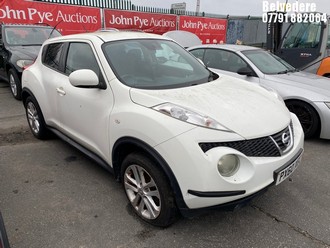 Location: Belvedere - 2010 NISSAN JUKE ACENTA PREMIUM CVT 5 Door Hatchback REG: PX60XEC, Keys: No, MOT Expiry date: 05/05/2025, 1598 Petrol, Variable Speed Auto Petrol, Former Keepers: 3