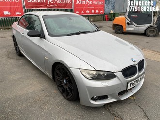 Location: Belvedere - 2008 BMW 330I SE AUTO Convertible REG: YH08AHK, Keys: No, MOT Expiry date: 25/10/2025, 2996 Petrol, 6 Speed Auto Petrol, Former Keepers: 6