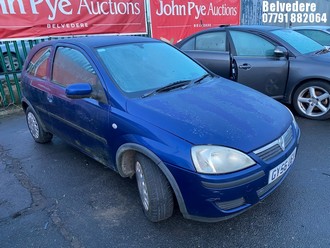 Location: Belvedere - 2006 VAUXHALL CORSA CLASSIC 3 Door Hatchback REG: GY56UCV, Keys: No, MOT Expiry date: 19/10/2022, 998 Petrol, 5 Speed Manual Petrol, Former Keepers: 6