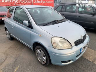 Location: Belvedere - 2005 TOYOTA YARIS BLUE 3 Door Hatchback REG: FT54DSO, Keys: No, MOT Expiry date: 16.08.2025, 998 Petrol, 5 Speed Manual Petrol, Former Keepers: 4