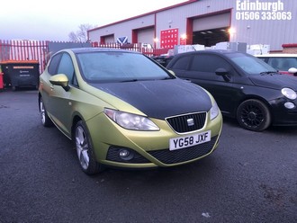 Location: Edinburgh - 2009 SEAT IBIZA SPORT 84 5 Door Hatchback REG: YG58JXF, Keys: No, MOT Expiry date: 04/12/2025, 1390 Petrol, 5 Speed Manual Petrol, Former Keepers: 13