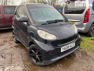 Location: Mitcham - 2008 SMART FORTWO PURE 61 AUTO Coupe REG: YA08KLE, Keys: No, MOT Expiry date: 22/09/2025, 999 Petrol, 5 Speed Auto Petrol, Former Keepers: 9