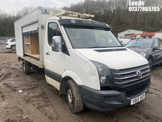 Location: Leeds - 2013 VOLKSWAGEN CRAFTER CR35 TDI 109 LWB Flat Lorry REG: YD13XUY, 1968cc Diesel, 6 Speed Manual Diesel, Former Keepers: 3, Keys: Yes, MOT Expiry date: 07/07/2025