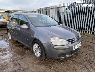 Location: Leeds - 2008 VOLKSWAGEN GOLF MATCH TDI 105 5 Door Hatchback REG: KX58XKG, Keys: No, MOT Expiry date: 09-03-2026, 1896 Diesel, 5 Speed Manual Diesel, Former Keepers: 9