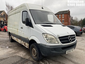 Location: Nottingham - 2008 MERCEDES SPRINTER 311 CDI MWB Panel Van REG: KO08TNF, Keys: No, MOT Expiry date: 24/10/2024, 2148 Diesel, 6 Speed Manual Diesel, Former Keepers: 2