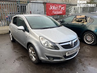 Location: Hayes - 2009 VAUXHALL CORSA SXI A/C 5 Door Hatchback REG: RO59UJX, Keys: No, MOT Expiry date: 06/11/2025, 1229 Petrol, 5 Speed Manual Petrol, Former Keepers: 5