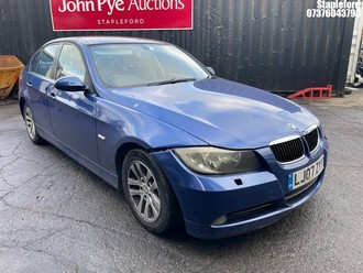 Location: Stapleford - 2007 BMW 320I SE AUTO 4 Door Saloon REG: LJ07ZYY, Keys: Yes, MOT Expiry date: 10/12/2025, 1995 Petrol, 6 Speed Auto Petrol, Former Keepers: 7