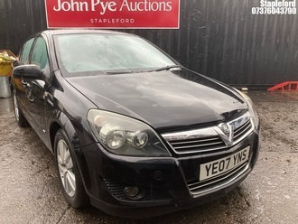 Location: Stapleford - 2007 VAUXHALL ASTRA SXI 5 Door Hatchback REG: YE07YNS, Keys: Yes, MOT Expiry date: 09/09/2025, 1598 Petrol, 5 Speed Manual Petrol, Former Keepers: 5