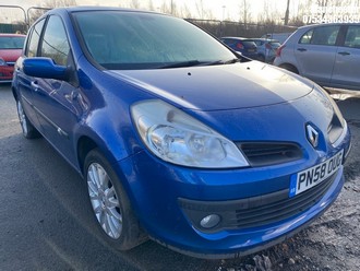 Location: Manchester - 2008 RENAULT CLIO DYNAMIQUE 16V 5 Door Hatchback REG: PN58OUG, 1149 Petrol, 5 Speed Manual Petrol, Former Keepers: 5, Keys: No, MOT Expiry date: 07/07/2025