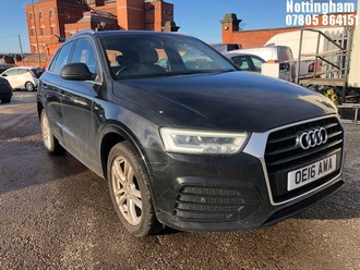 Location: Nottingham - 2016 AUDI Q3 S LINE TDI ESTATE REG: OE16AWA, 1968CC DIESEL, 6 SPEED MANUAL DIESEL, Former Keepers: 4, Keys: Yes, MOT Expiry date: 05/08/2026