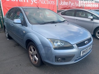 Location: Belvedere - 2005 FORD FOCUS ZETEC CLIMATE 5 Door Hatchback REG: BK05UAE, Keys: No, MOT Expiry date: 03.05.2025, 1596 Petrol, 5 Speed Manual Petrol, Former Keepers: 10