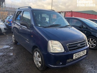 Location: Edinburgh - 2005 SUZUKI WAGON R+GL 5 Door Hatchback REG: SO55CKU, Keys: No, MOT Expiry date: 27/01/2026, 1229 Petrol, 5 Speed Manual Petrol, Former Keepers: 3