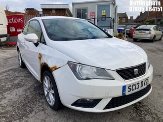 Location: Nottingham - 2013 SEAT IBIZA TOCA 3 Door Hatchback REG: SC13DVZ, Keys: No, MOT Expiry date: 22/12/2025, 1390 Petrol, 5 Speed Manual Petrol, Former Keepers: 3