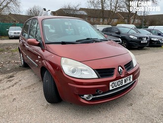 Location: Mitcham - 2008 RENAULT SCENIC DYN VVT A MPV REG: OU08WFR, Keys: No, MOT Expiry date: 11/08/2025, 1598 Petrol, 4 Speed Auto Petrol, Former Keepers: 11
